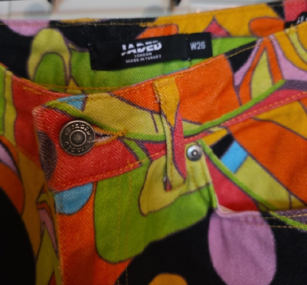 Jaded Multicolor Abstract Patterned Pants - image 2